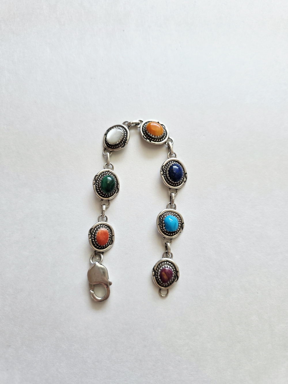 Multicolored Stone Link Bracelet - Women Jewelry - Picture 5 of 7